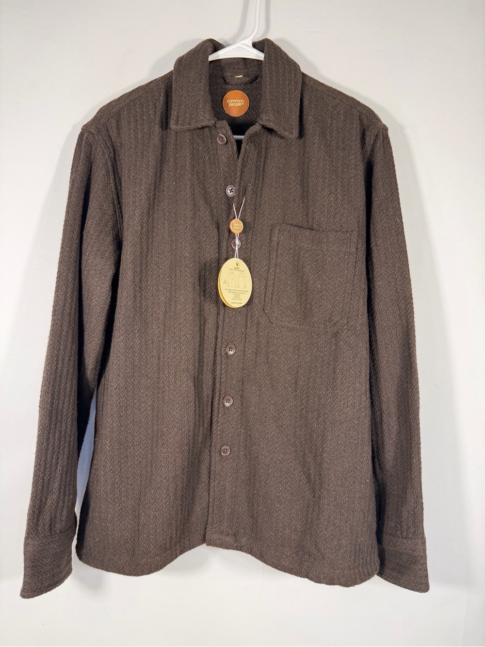 NWT Common People Balboa Choco Textured Luxe Hybrid  Overshirt Small